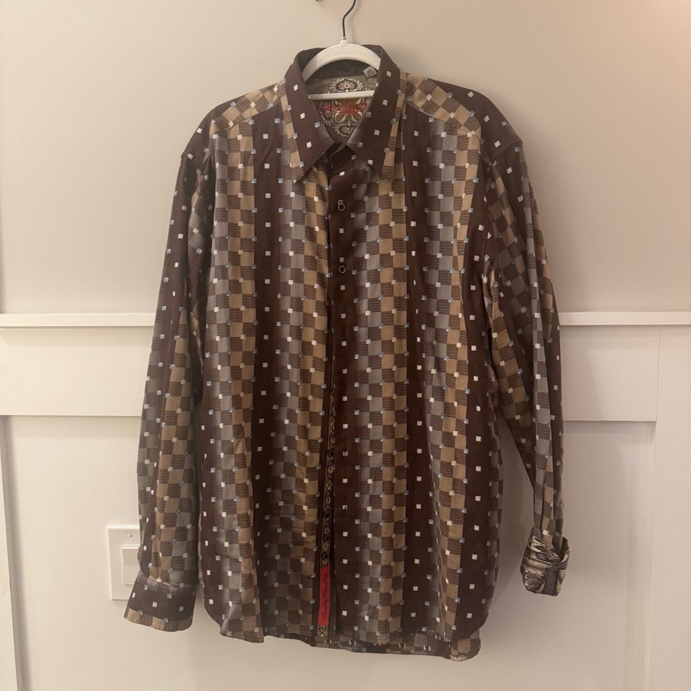 Men's Brown Patterned Robert Graham Shirt